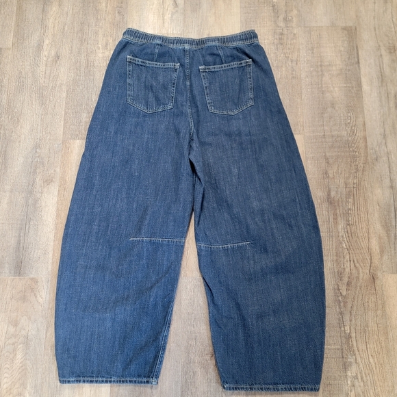 GAP Mid Rise Easy Horseshoe Jeans 12T Relaxed Barrel Leg Dark Indigo Cotton Tall - Picture 6 of 11